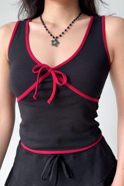 Color-Blocking Bow Sleeveless Vest - Women's Sexy Summer Top, DIY European & American Style Outerwear