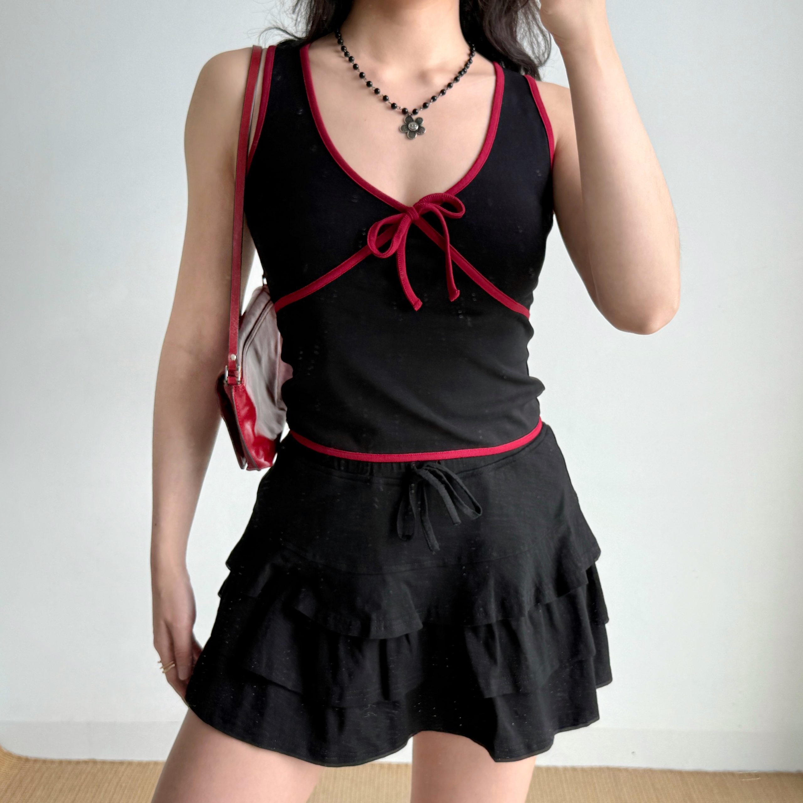 Color-Blocking Bow Sleeveless Vest - Women's Sexy Summer Top, DIY European & American Style Outerwear Color-Blocking Bow Sleeveless Vest - Women's Sexy Summer Top, DIY European & American Style Outerwear