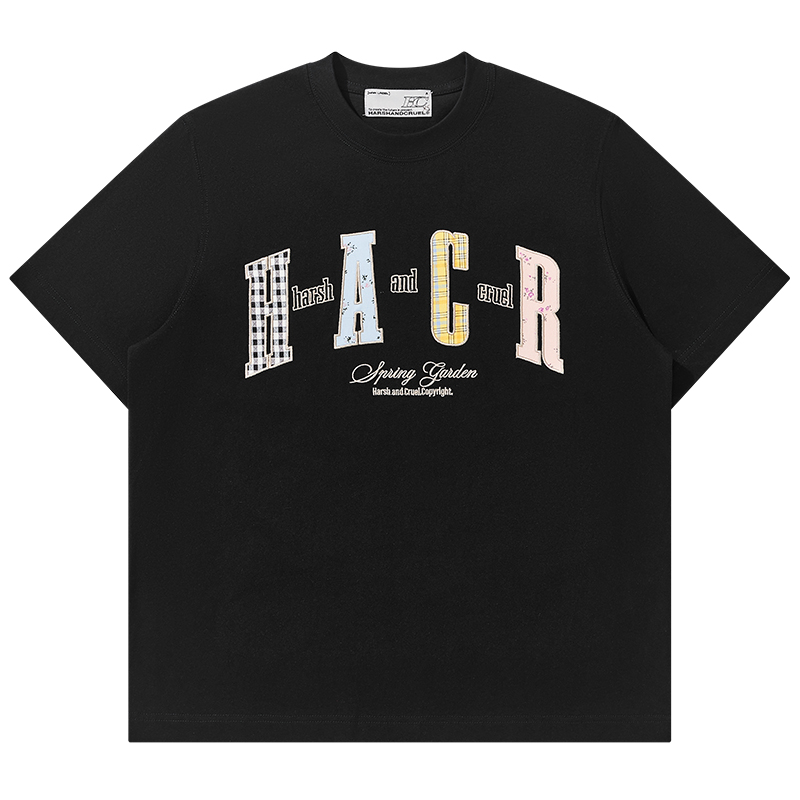 Color-Blocking Floral Patchwork Embroidered Round Neck Loose Short-Sleeve T-Shirt for Kids and Adults - Playful 90s Style Color-Blocking Floral Patchwork Embroidered Round Neck Loose Short-Sleeve T-Shirt for Kids and Adults - Playful 90s Style