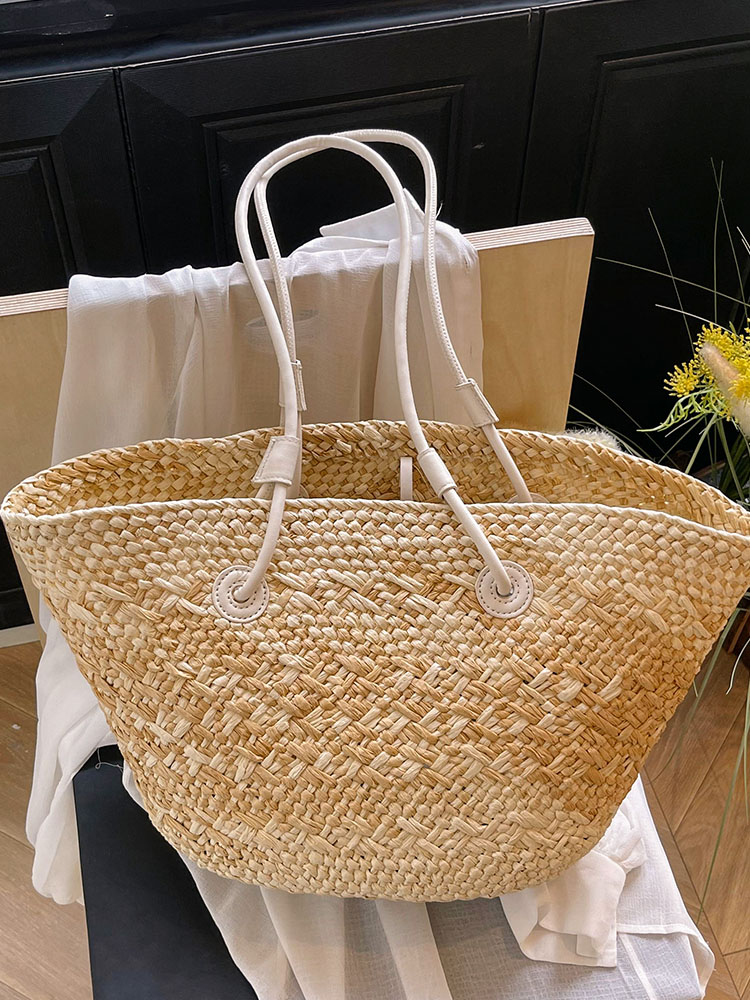 Color-Blocking Woven Straw Bag for Women - Large Capacity Shoulder Bag for Summer Seaside Vacation 2025 Fashion Color-Blocking Woven Straw Bag for Women - Large Capacity Shoulder Bag for Summer Seaside Vacation 2025 Fashion