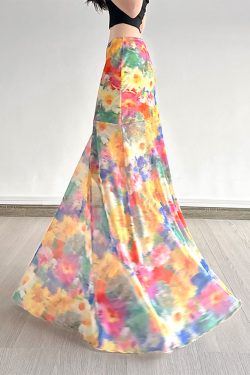 Colorful Gradient Mesh Half Skirt - Versatile Slim Fit Summer Skirt in Oil Painting Style - Trendy and Sexy Fashion Piece