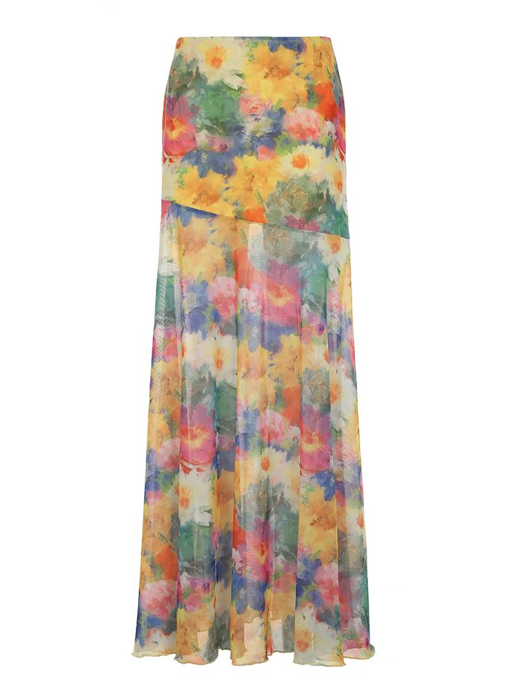 Colorful Gradient Mesh Half Skirt - Versatile Slim Fit Summer Skirt in Oil Painting Style - Trendy and Sexy Fashion Piece Colorful Gradient Mesh Half Skirt - Versatile Slim Fit Summer Skirt in Oil Painting Style - Trendy and Sexy Fashion Piece