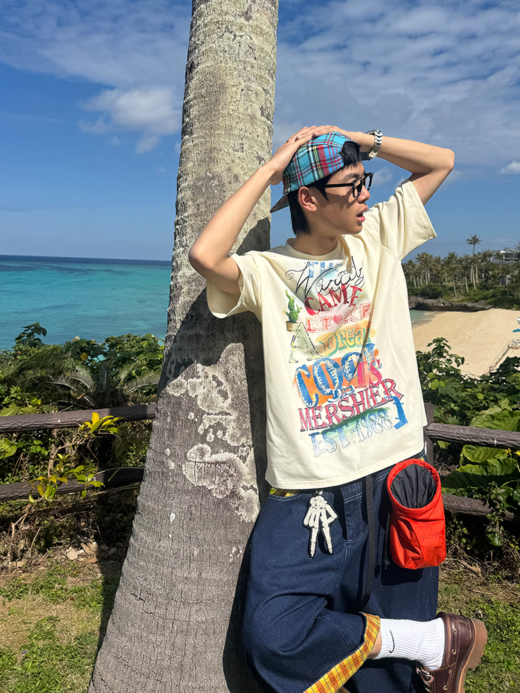 Colorful Letter Printed Short Sleeve T-Shirt for Men and Women - Casual Loose Fit Summer Minimalist Top, American Style Fashion Colorful Letter Printed Short Sleeve T-Shirt for Men and Women - Casual Loose Fit Summer Minimalist Top, American Style Fashion