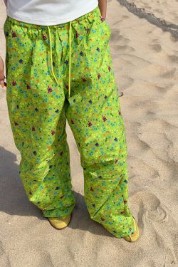 Colorful Retro Wide-Leg Casual Pants for Men and Women – American Style Loose Straight-Leg Work Trousers