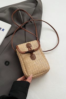 Colorful Woven Mini Crossbody Bag for Women - Lightweight Summer Phone Bag, 2025 Fashion Essential