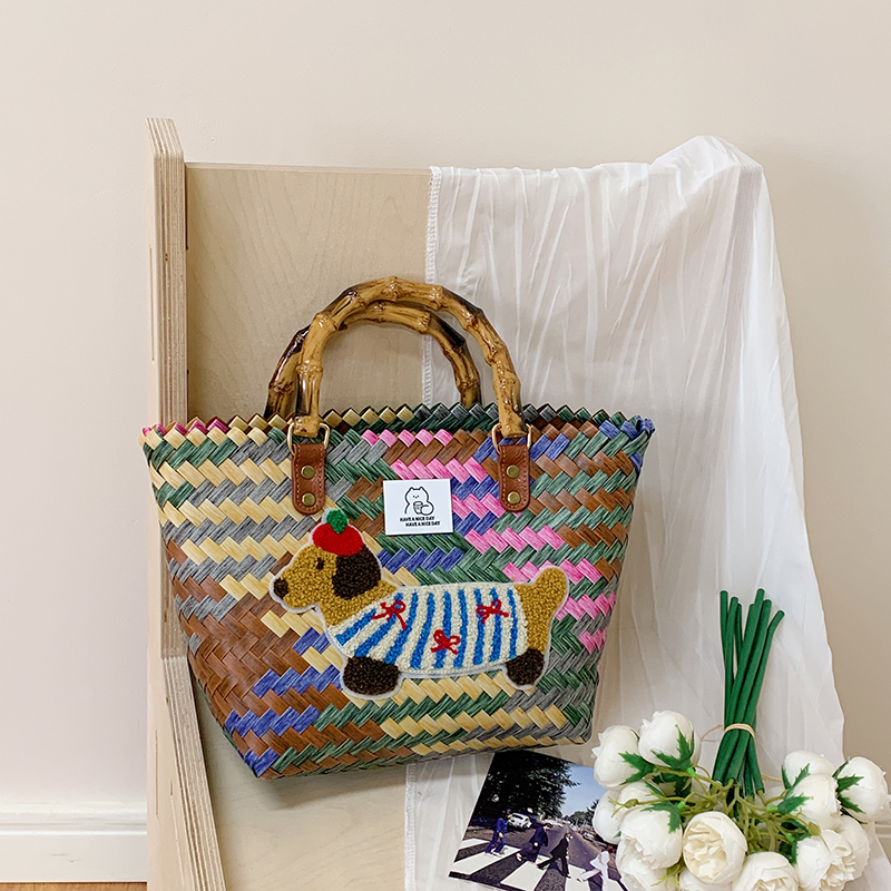 Colorful Woven Shoulder Bag for Women - Large Capacity High-End Beach Tote, 2025 Fashion Handheld Vacation Bag Colorful Woven Shoulder Bag for Women - Large Capacity High-End Beach Tote, 2025 Fashion Handheld Vacation Bag