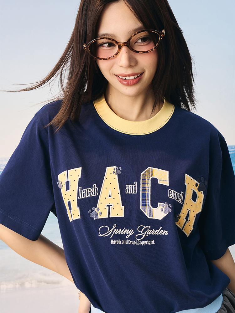 Cool Feeling Color-Block Patch Embroidery Sorona Short-Sleeve T-Shirt for Kids - Fun Summer Style Cool Feeling Color-Block Patch Embroidery Sorona Short-Sleeve T-Shirt for Kids - Fun Summer Style