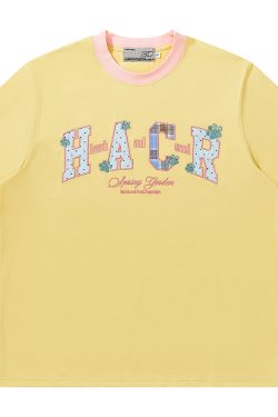 Cool Feeling Color-Block Patch Embroidery Sorona Short-Sleeve T-Shirt for Kids - Fun Summer Style