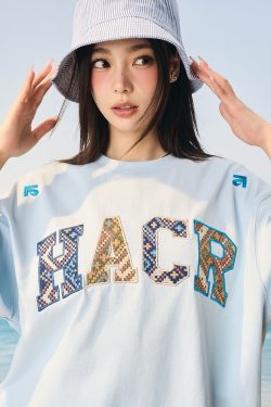 Cool Feeling Ethnic Style Patch Embroidery Loose Sorona Short Sleeve T-shirt for Summer, Y2K Fashion, Casual Wear