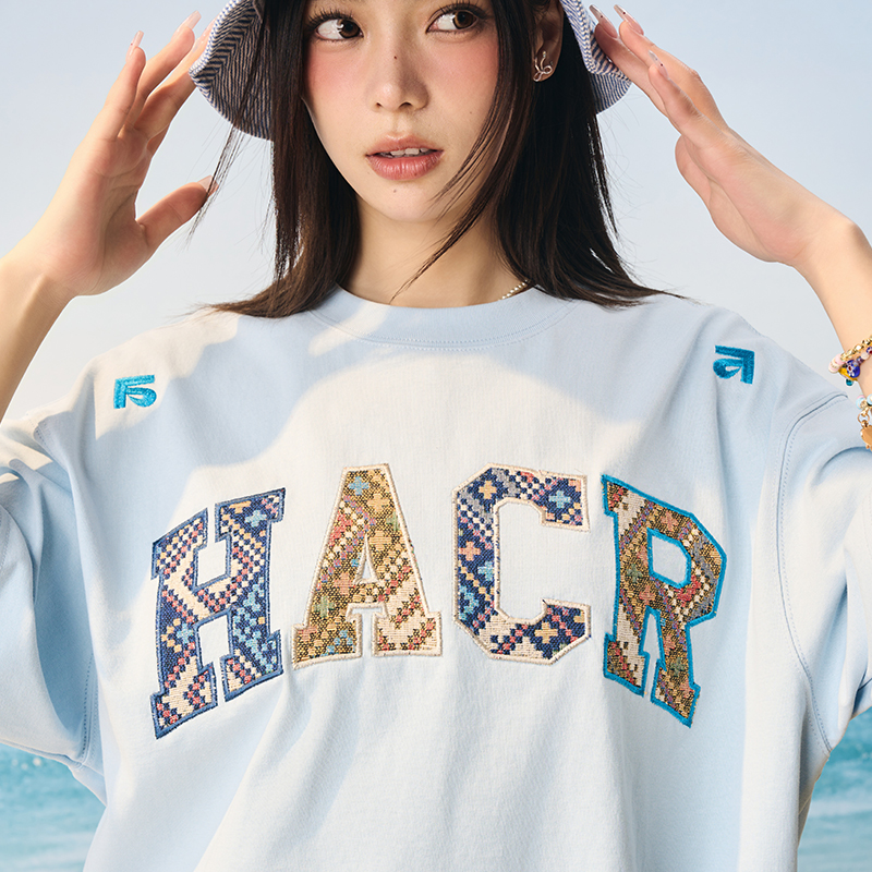 Cool Feeling Ethnic Style Patch Embroidery Loose Sorona Short Sleeve T-shirt for Summer, Y2K Fashion, Casual Wear Cool Feeling Ethnic Style Patch Embroidery Loose Sorona Short Sleeve T-shirt for Summer, Y2K Fashion, Casual Wear