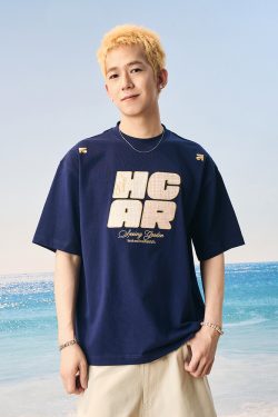 Cool Feeling Sunscreen T-Shirt with Vintage Woven Patch Embroidery, Short Sleeves, Y2K Style, Perfect for Summer Casual Wear