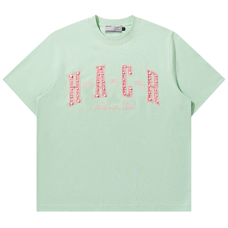 Cool Sensation Sunscreen Patch Embroidery Pearl Round Neck Sorona T-shirt - Trendy Y2K Style for Summer Wear Cool Sensation Sunscreen Patch Embroidery Pearl Round Neck Sorona T-shirt - Trendy Y2K Style for Summer Wear