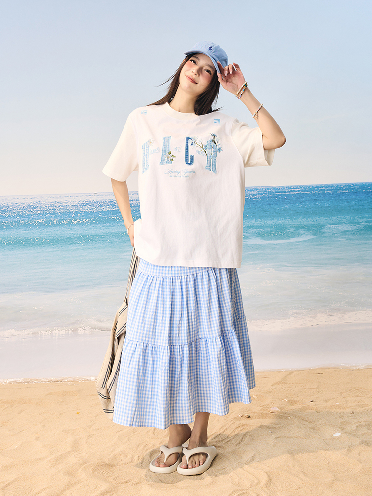 Cooling Guava Series Small Fragrant Patch Embroidered Couple Summer Sorona T-Shirt for Men and Women Cooling Guava Series Small Fragrant Patch Embroidered Couple Summer Sorona T-Shirt for Men and Women