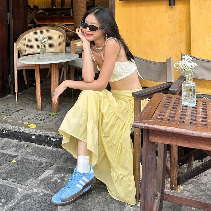 Cream Cheese Sweet Bow Multi-Layer Spliced Midi Skirt - Casual Versatile Long Skirt for Y2K and 90s Fashion Lovers Cream Cheese Sweet Bow Multi-Layer Spliced Midi Skirt - Casual Versatile Long Skirt for Y2K and 90s Fashion Lovers