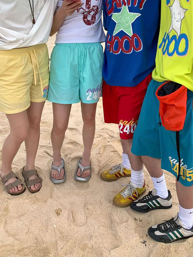 Custom American Letter Print Beach Shorts for Men and Women - Colorful Dopamine Sports Casual Loose Five-Point Shorts Custom American Letter Print Beach Shorts for Men and Women - Colorful Dopamine Sports Casual Loose Five-Point Shorts