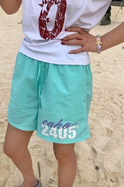 Custom American Letter Print Beach Shorts for Men and Women - Colorful Dopamine Sports Casual Loose Five-Point Shorts