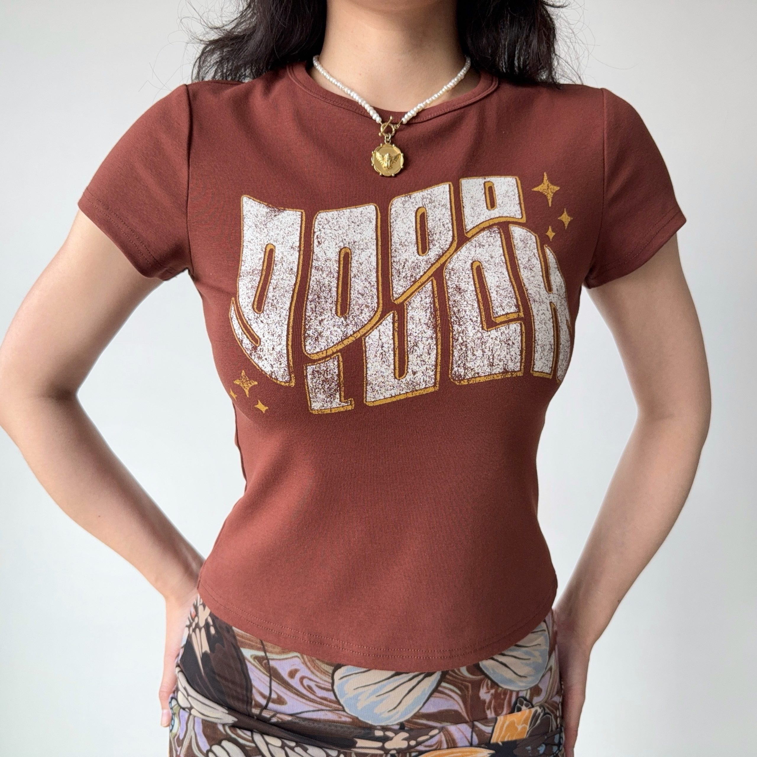 Custom American Vintage Letter Print Round Neck Short Sleeve T-Shirt for Women - Slim Fit Summer Casual Top Custom American Vintage Letter Print Round Neck Short Sleeve T-Shirt for Women - Slim Fit Summer Casual Top