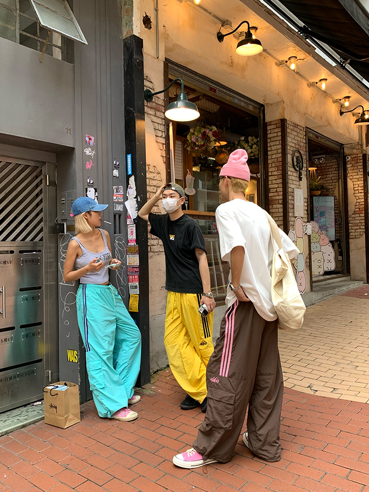 Custom Color Dopamine Three-Stripes Pocket Work Pants for Men and Women in Meladen Nylon - Casual Sports Long Pants Custom Color Dopamine Three-Stripes Pocket Work Pants for Men and Women in Meladen Nylon - Casual Sports Long Pants