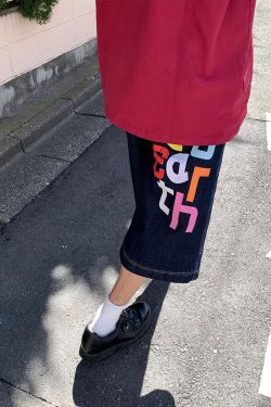 Custom Color Printed Washable Seven-Point Denim Shorts for Men and Women, Straight Loose Wide-Leg Summer Fashion Style