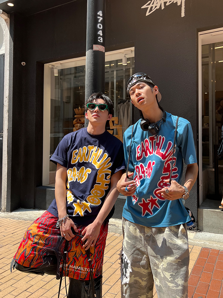 Custom Summer American Letter Print Short Sleeve T-Shirt for Men and Women, Loose Fit Sorona Casual Tee, Trendy Versatile Style Custom Summer American Letter Print Short Sleeve T-Shirt for Men and Women, Loose Fit Sorona Casual Tee, Trendy Versatile Style