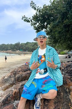 Custom Summer Floral Embroidery Short Sleeve Shirt for Men and Women - Loose Casual Thin Sun Protection Jacket