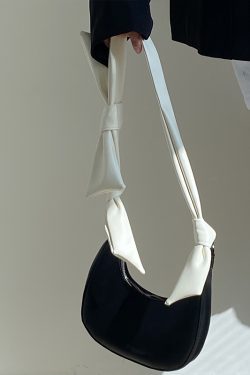 Cute Bow Crescent Bag for Women - Handheld Underarm Single-Shoulder Small Bag for Spring and Summer Fashion