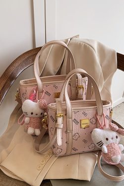 Cute Cartoon Bear Printed Crossbody Bag for Girls - Trendy Vegetable Basket Design, High-End Shoulder Bag for 2025 Fashion