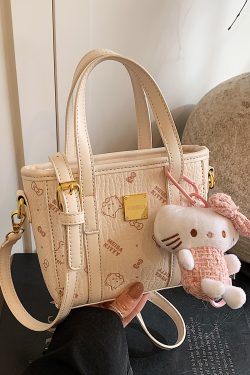Cute Cartoon Bear Printed Crossbody Bag for Girls - Trendy Vegetable Basket Design, High-End Shoulder Bag for 2025 Fashion