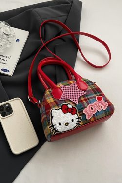 Cute Cartoon Plaid Handbag for Women - Fashionable Spring/Summer Small Crossbody Shoulder Bag 2025