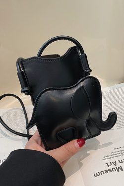 Cute Elephant Print Lightweight Red Mini Crossbody Bag for Women - Summer 2025 Fashion Accessory