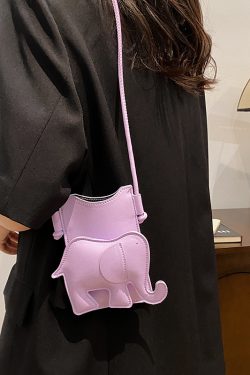 Cute Elephant Print Lightweight Red Mini Crossbody Bag for Women - Summer 2025 Fashion Accessory