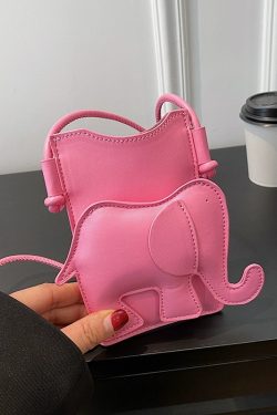 Cute Elephant Print Lightweight Red Mini Crossbody Bag for Women - Summer 2025 Fashion Accessory