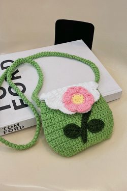 Cute Knitted Crossbody Mini Bag for Women | 2025 New Style Woven Yarn Small Bag for Kids | Trendy Fashion Accessory