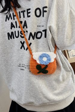 Cute Knitted Crossbody Mini Bag for Women | 2025 New Style Woven Yarn Small Bag for Kids | Trendy Fashion Accessory
