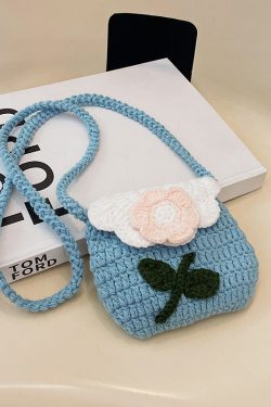 Cute Knitted Crossbody Mini Bag for Women | 2025 New Style Woven Yarn Small Bag for Kids | Trendy Fashion Accessory