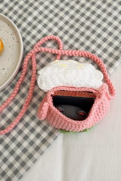 Cute Knitted Crossbody Mini Bag for Women | 2025 New Style Woven Yarn Small Bag for Kids | Trendy Fashion Accessory