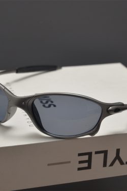 Cyberpunk Futuristic Round Frame Colorful Laser Sunglasses for Hip-Hop Style Cycling - European American Fashion Accessory