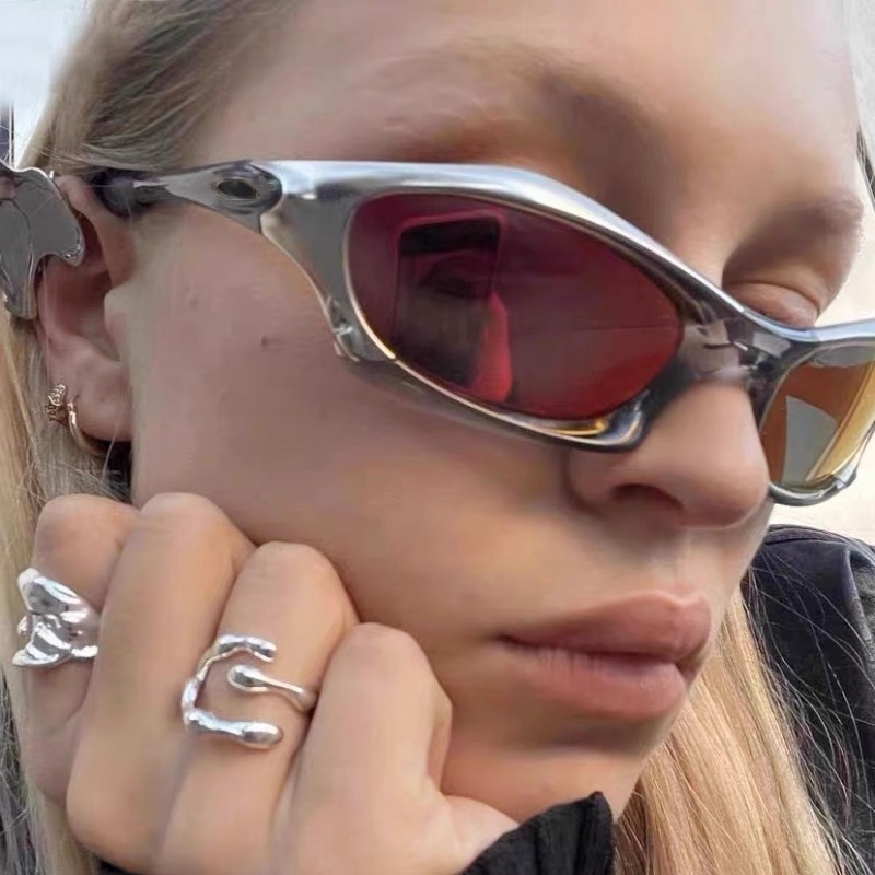 Cyberpunk Futuristic Round Frame Colorful Laser Sunglasses for Hip-Hop Style Cycling - European American Fashion Accessory Cyberpunk Futuristic Round Frame Colorful Laser Sunglasses for Hip-Hop Style Cycling - European American Fashion Accessory