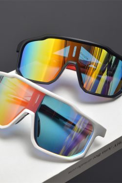 Cyberpunk Futuristic Square Frame One-Piece Sunglasses for Men and Women - Trendy Colorful Cycling Windproof Eyewear