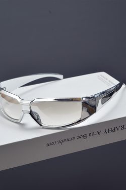 Cyberpunk Futuristic Tech-Style Sunglasses for Men and Women, Retro Millennial Streetwear Cycling Eyewear