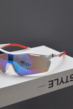 Cyberpunk Futuristic Unisex Outdoor Cycling Sunglasses with Windproof Design and Colorful Laser Lenses