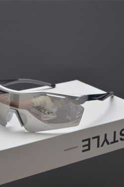 Cyberpunk Futuristic Unisex Outdoor Cycling Sunglasses with Windproof Design and Colorful Laser Lenses