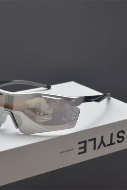 Cyberpunk Futuristic Unisex Outdoor Cycling Sunglasses with Windproof Design and Colorful Laser Lenses