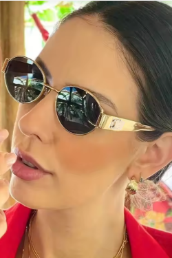 Cyberpunk Oval Metal Letter Sunglasses for Women - High-End Korean Style Retro Hip-Hop Eyewear - European & American Fashion