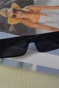 Cyberpunk Rectangular Sunglasses for Men & Women - Trendy Hip-Hop & European-American Style, Ideal for Round Faces