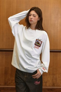 Dachshund's Believer Velcro Long Sleeve T-Shirt - Cute Graphic Tee for Dog Lovers, Y2K Style, Comfortable Casual Wear