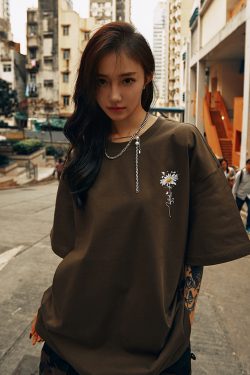 Daisy Print Short Sleeve T-Shirt for Men and Women - 2025 Summer American Streetwear, Trendy Couple Tee, Y2K Style