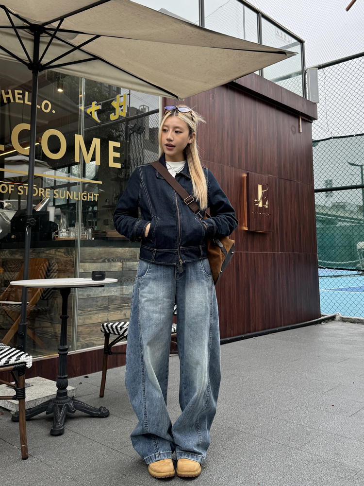 Deconstructed Loose Curved Blade Jeans for Men and Women - Retro American Wash Wide-Leg Casual Pants, Y2K Style Deconstructed Loose Curved Blade Jeans for Men and Women - Retro American Wash Wide-Leg Casual Pants, Y2K Style