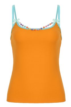 Detachable Bead Chain Bow Strap Vest for Women - Tight-Fitting Backless Top, Trendy Y2K Style