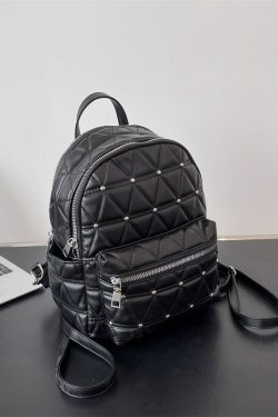 Diamond-Shaped Large Capacity Backpack for Women - Minimalist High-End Style, Fashionable Versatile School Bag for Spring/Summer 2025